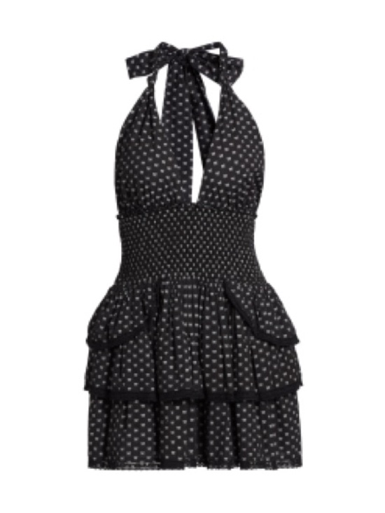 LoveShackFancy Dresses & Skirts - LoveShackFancy Black Polka Dot Halter Mini Dress